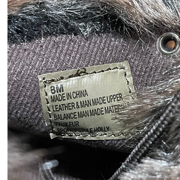 Sporto Size 8 NEW HOLLY Womens Ankle Boots Leather Faux Fur Brown Lace Up Heeled - Picture 9 of 9